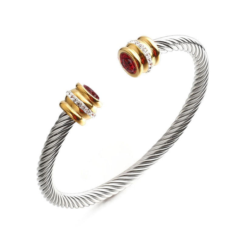 Otwarta bransoletka z cyrkoniami