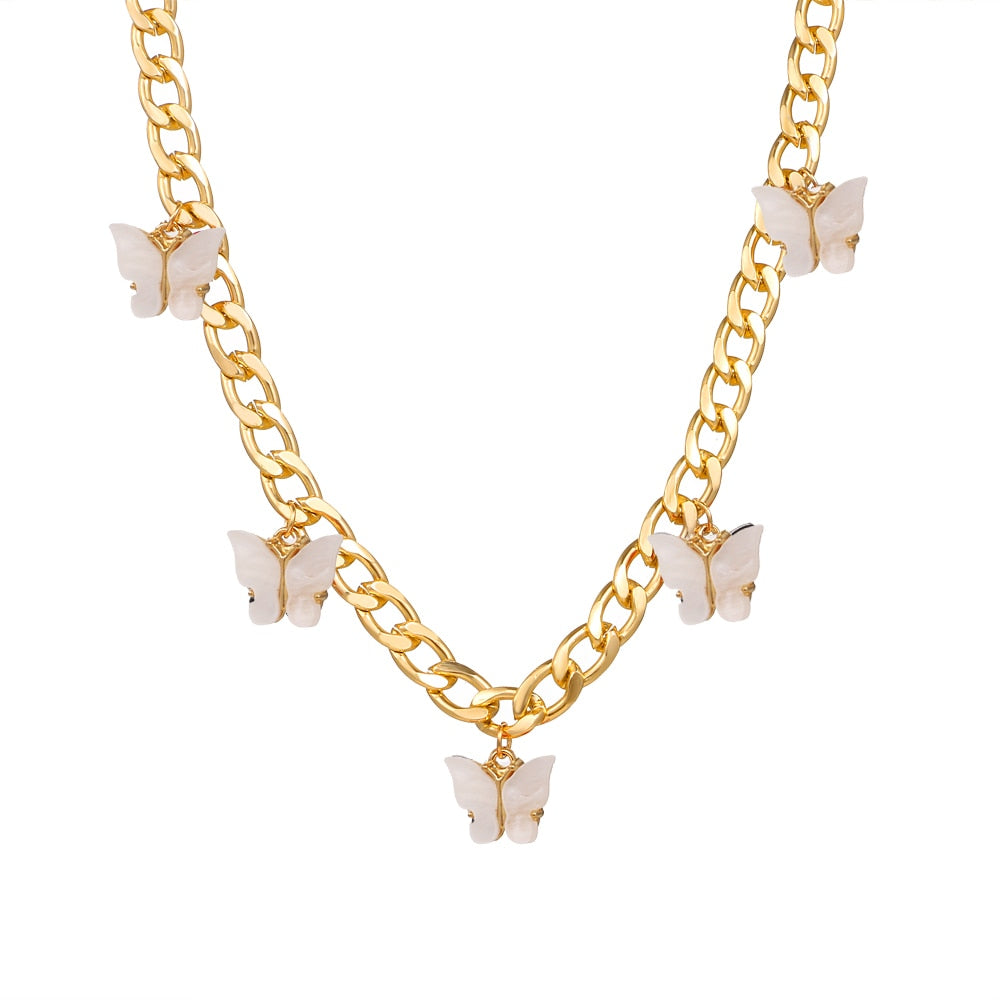 Naszyjnik łańcuch - motyle