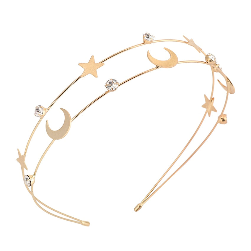 Opaska do włosów - gwiazdy i księżyce