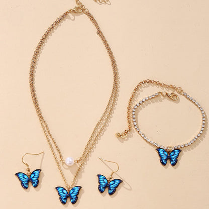 Komplet biżuterii z motylami