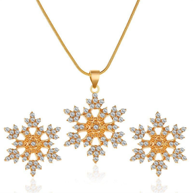 Komplet biżuterii - śnieżynki