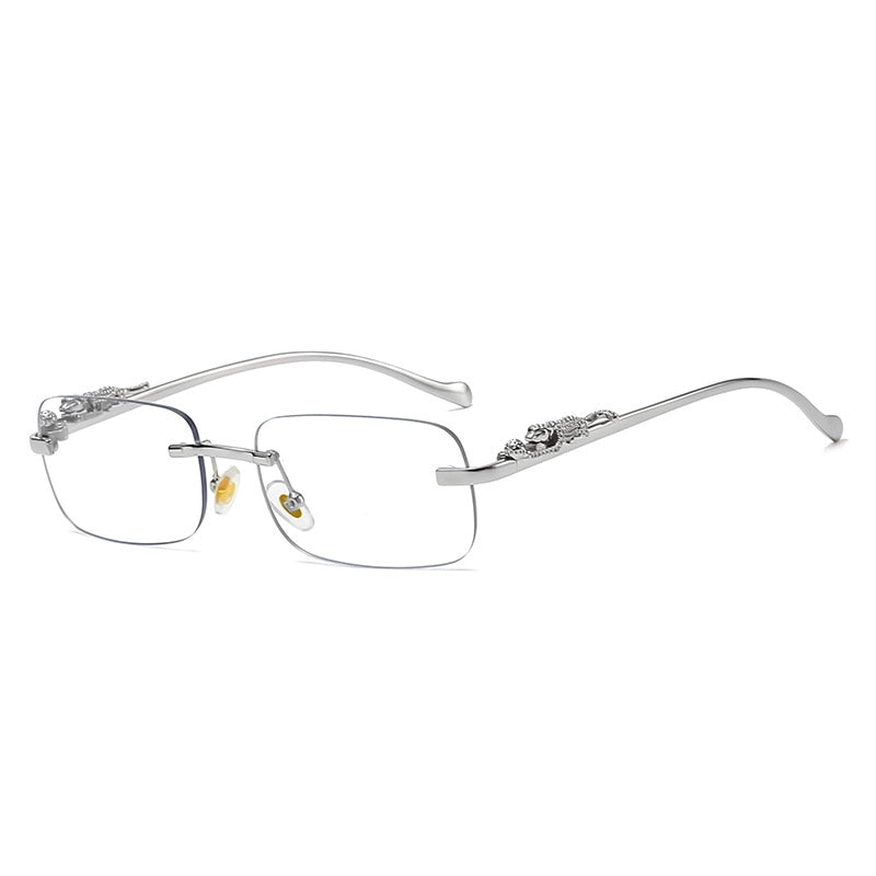 Prostokątne okulary przeciwsłoneczne bez oprawki