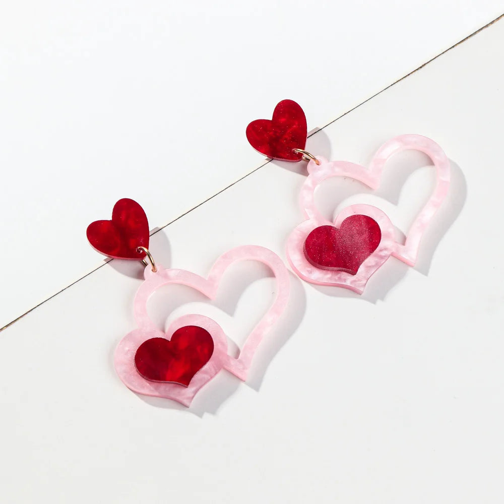 Wiszące kolczyki serca