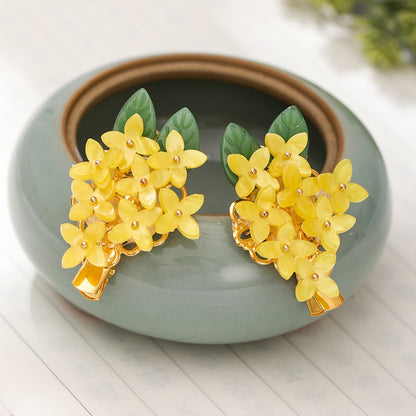 Spinki do włosów z żółtymi kwiatuszkami