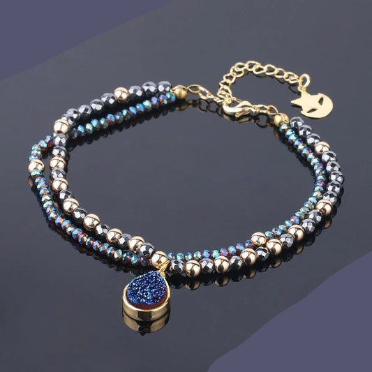 Podwójna bransoletka z hematytem