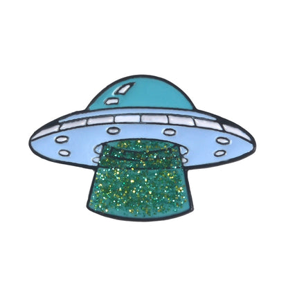 Przypinka UFO z brokatem