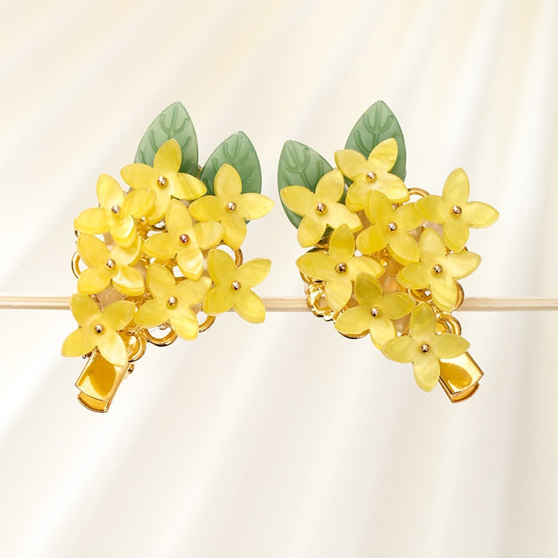 Spinki do włosów z żółtymi kwiatuszkami