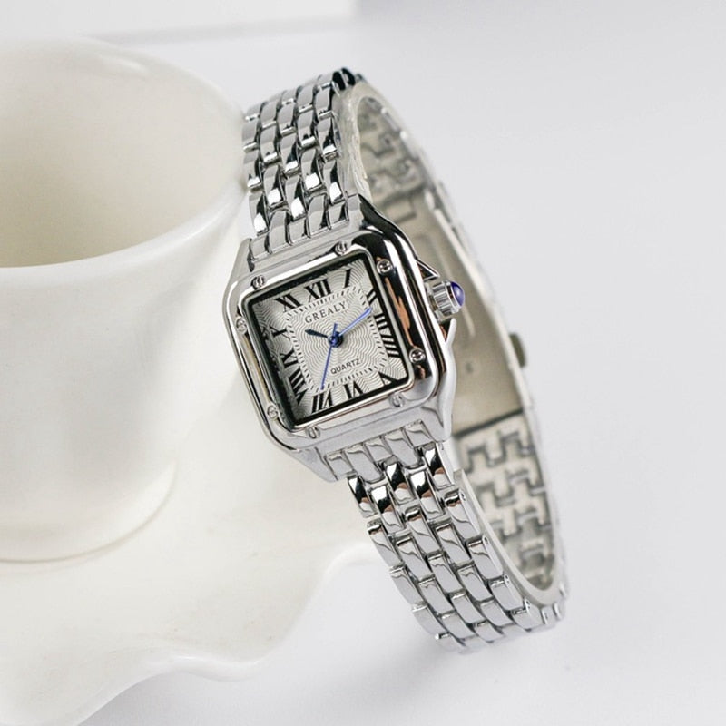 Damski klasyczny kwadratowy zegarek vintage