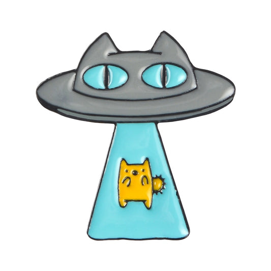 Przypinka - kotek UFO