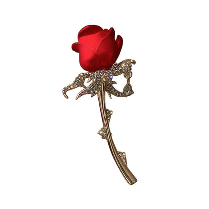 Broszka - róża z cyrkoniami
