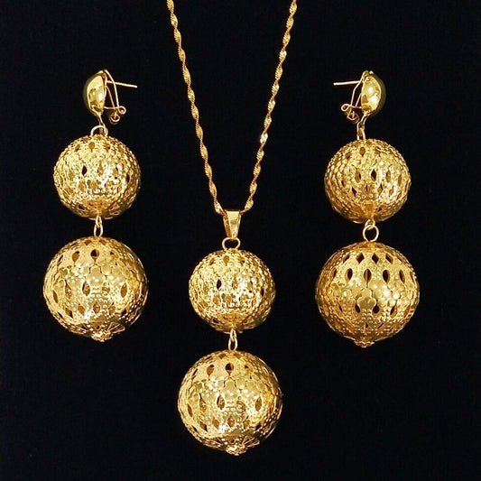 Komplet biżuterii z okrągłymi zawieszkami